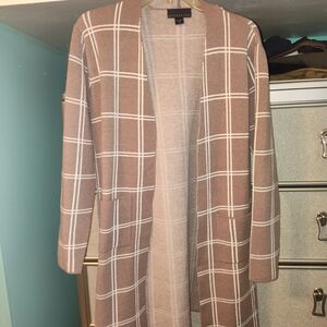 Attention Tan Plaid Women's Cardigan